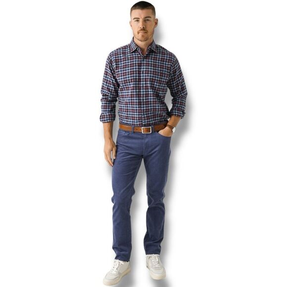 NWT Peter Millar Crown Men's Gander Cotton Sport Shirt Size Medium M Navy - Picture 5 of 7